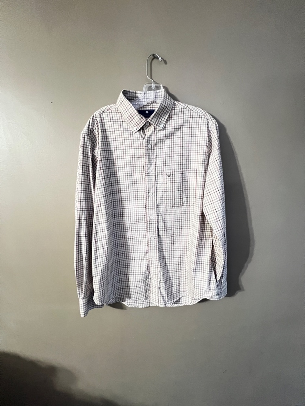 The Southern Shirt Company Men's White Shirt with Navy and Red Windowpane